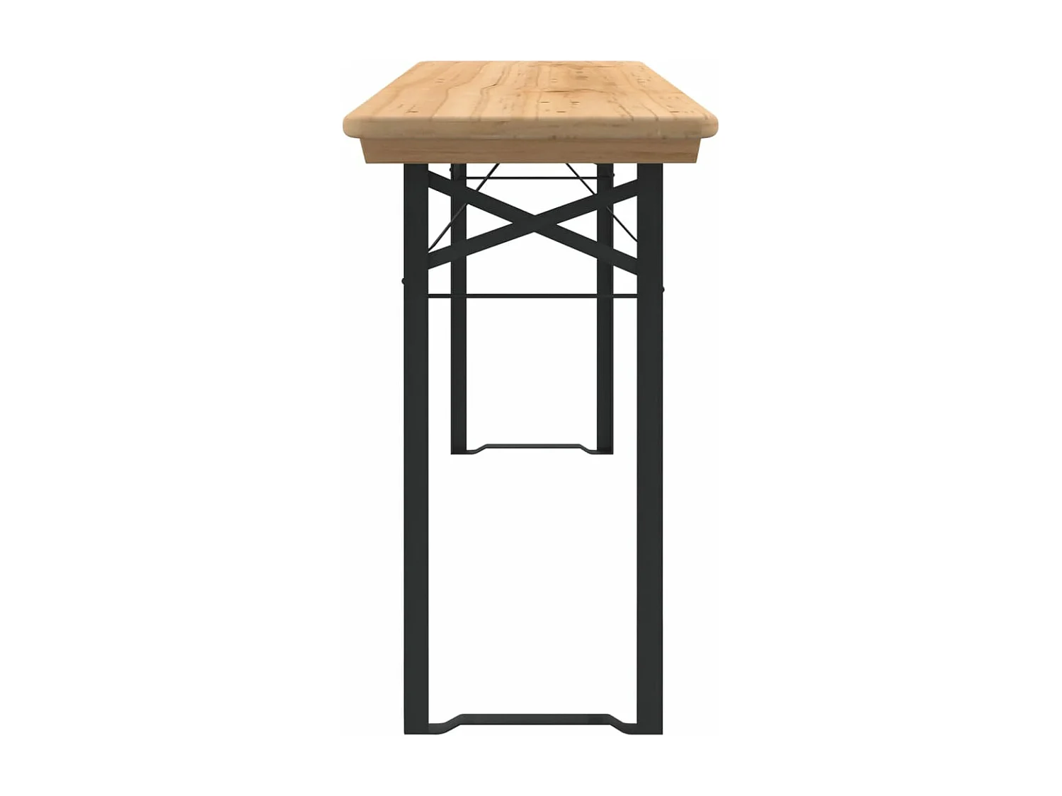Ensemble de tables à bière pliantes 3 pcs bois massif de sapin