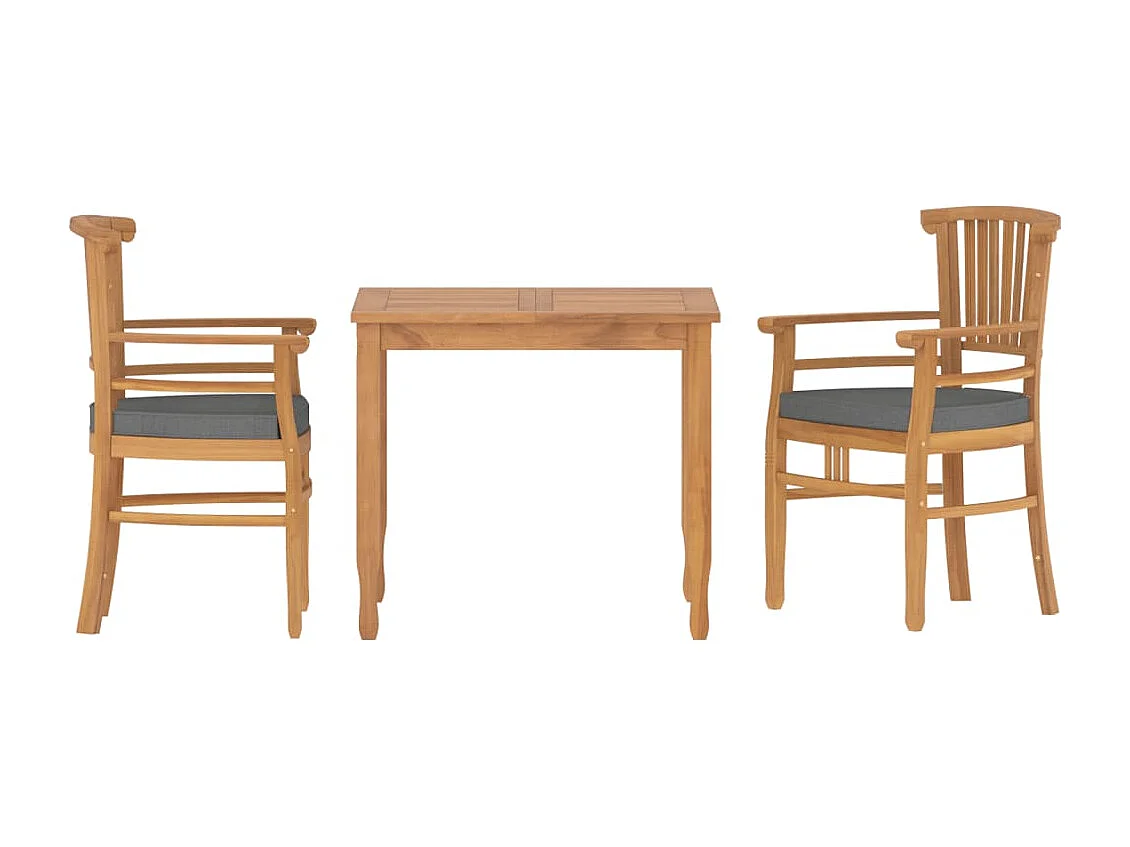 3-delige Tuinset massief teakhout