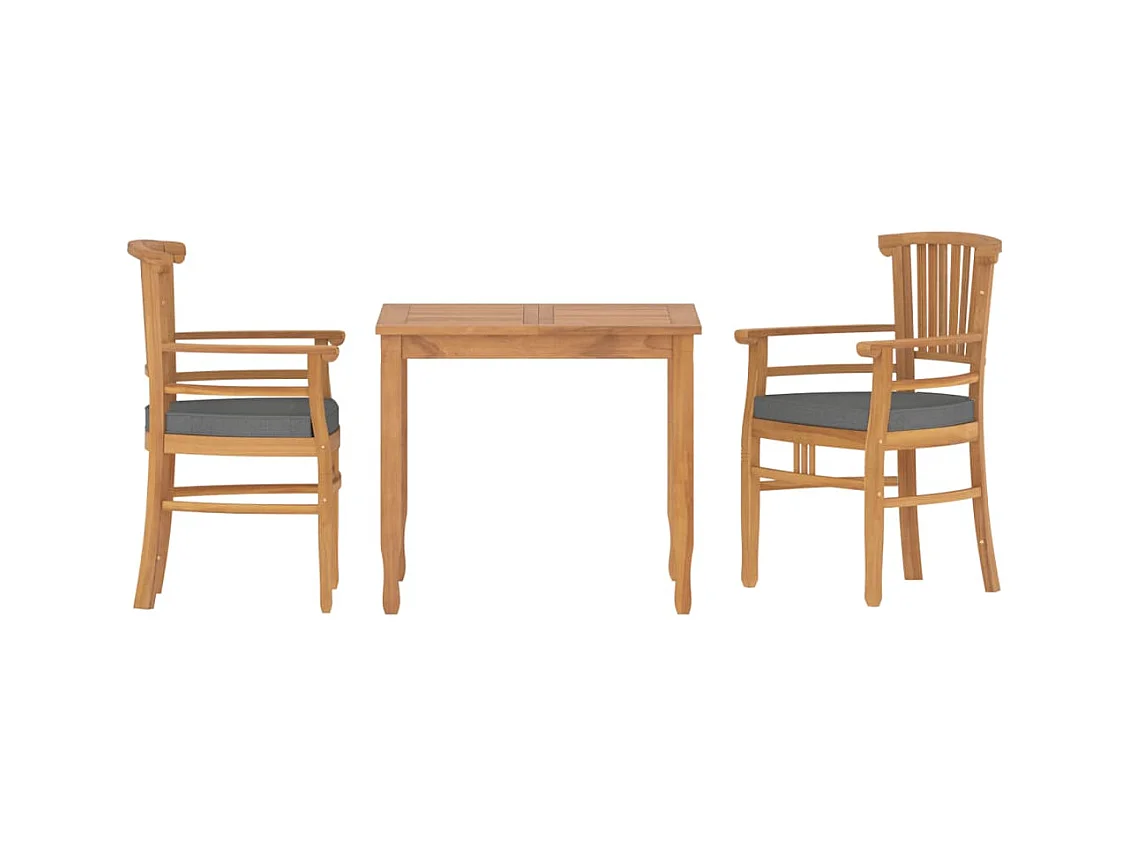 Ensemble à manger de jardin 3 pcs Bois de teck massif