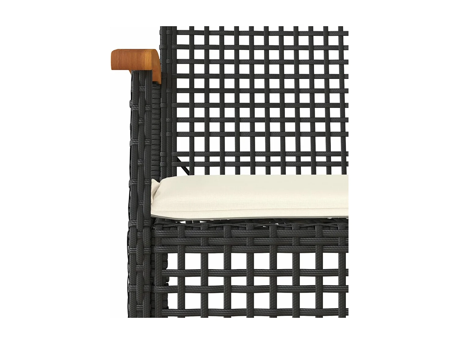 Ensemble à manger de jardin 9pcs coussins noir résine tressée