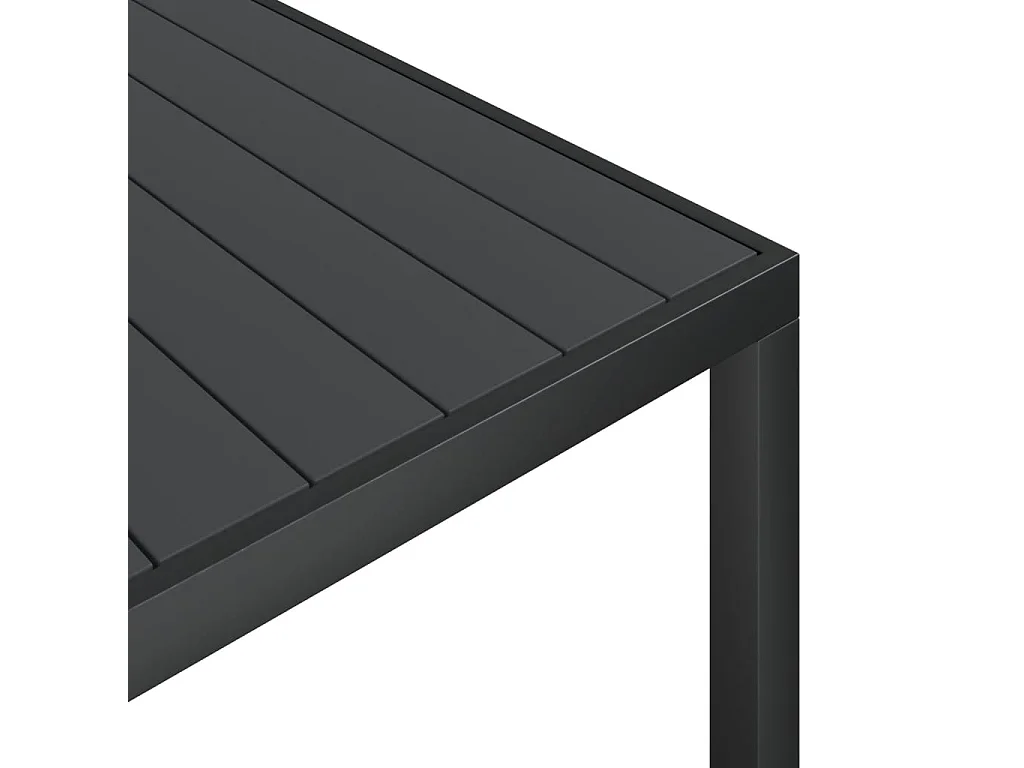 Ensemble à manger de jardin 7 pcs noir aluminium