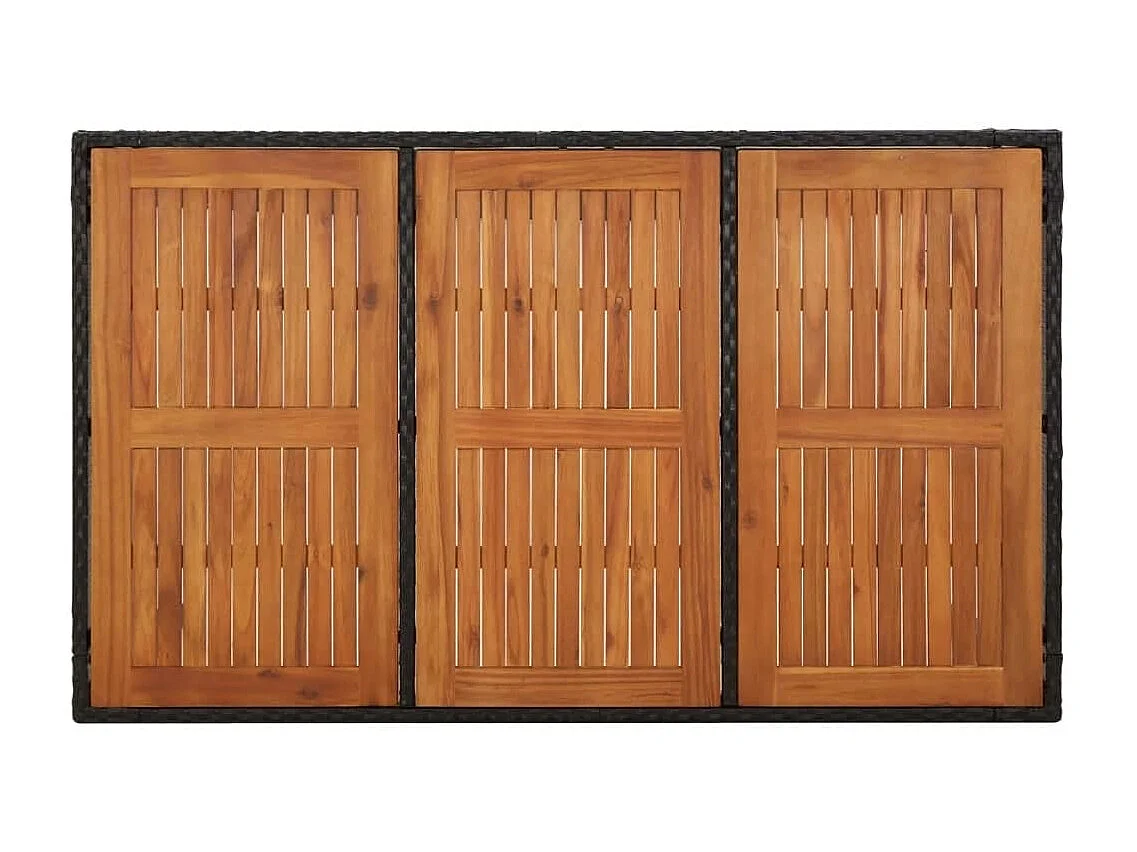 Ensemble à manger de jardin coussins 5pcs Noir Résine tressée