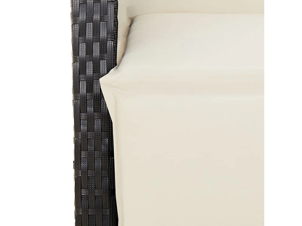 Ensemble à manger de jardin avec coussins 3 pcs Noir