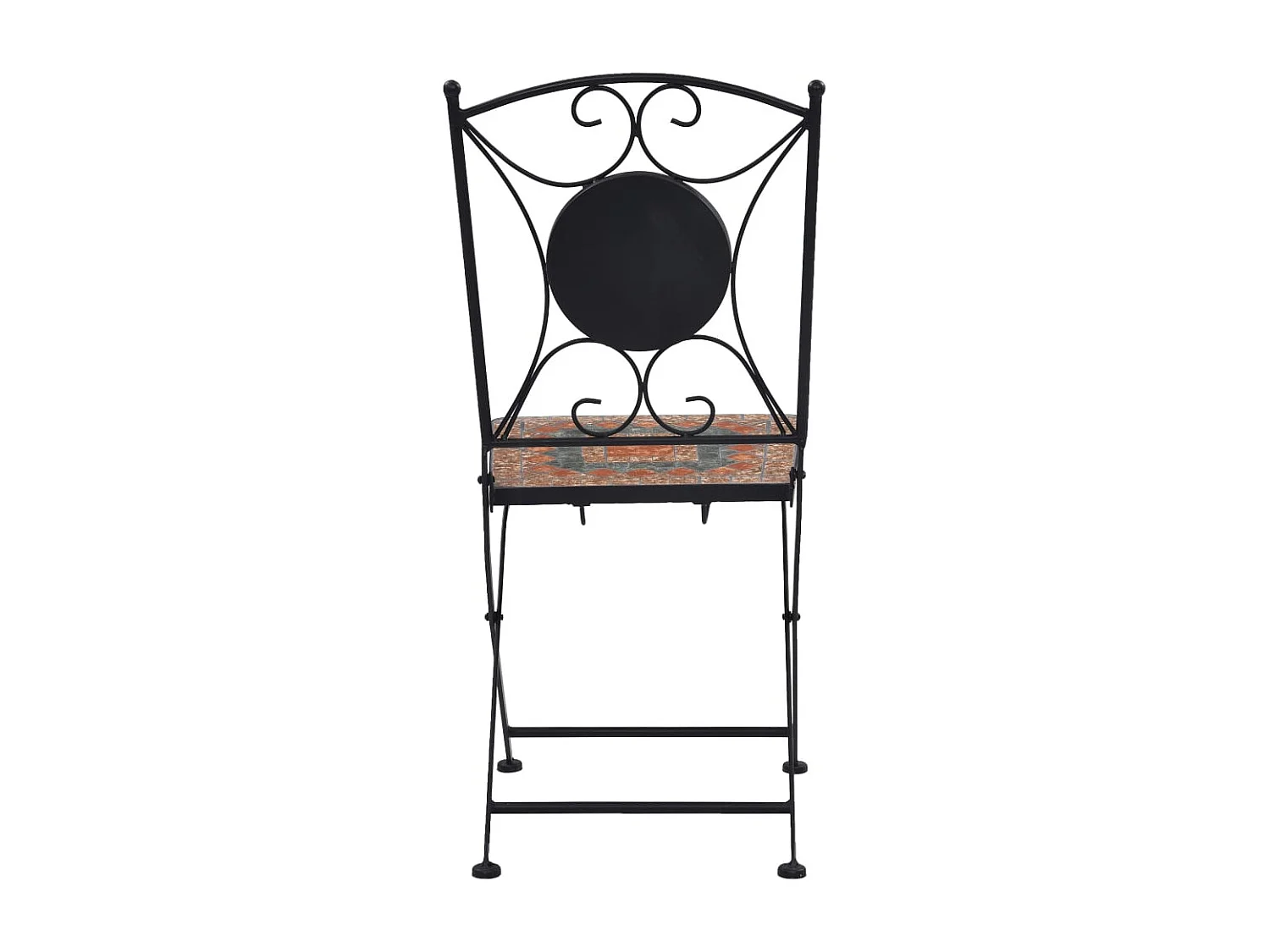 Mobilier de bistro 3 pcs mosaïque Carreau céramique Orange-Gris