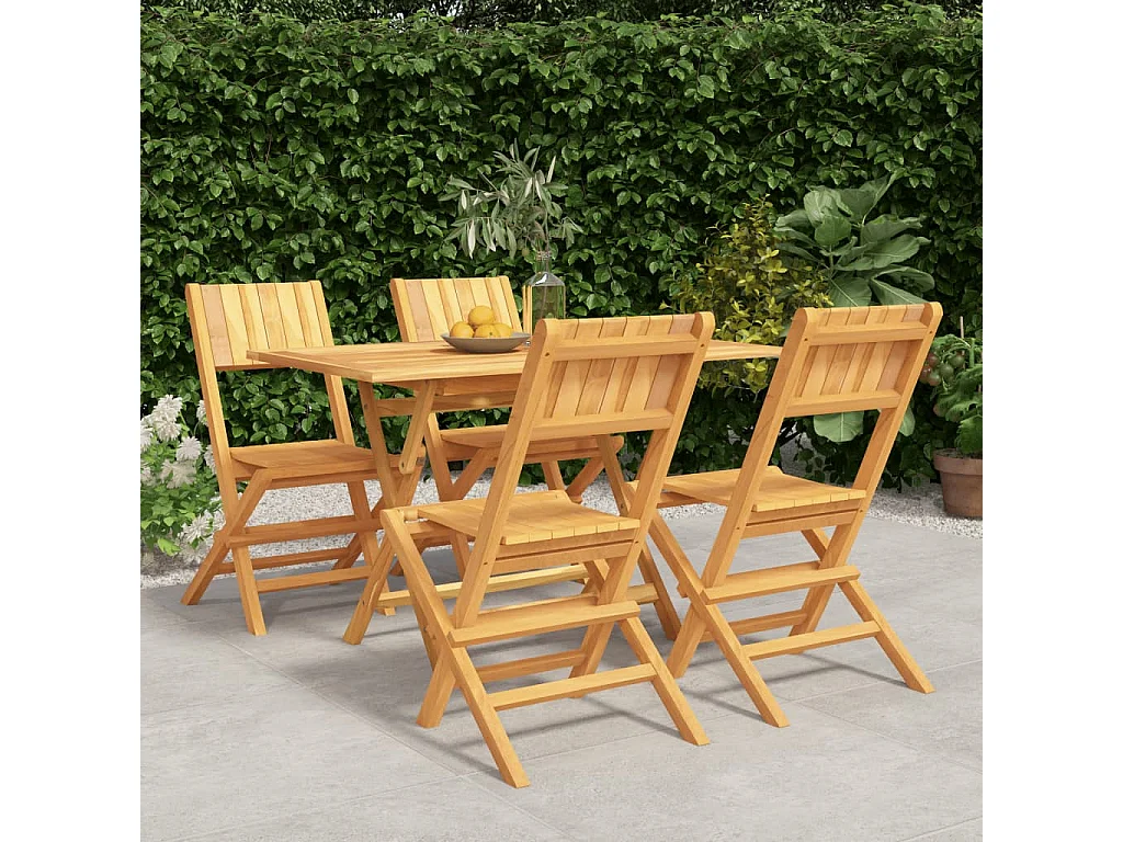 Ensemble à manger de jardin 5 pcs Bois de teck massif