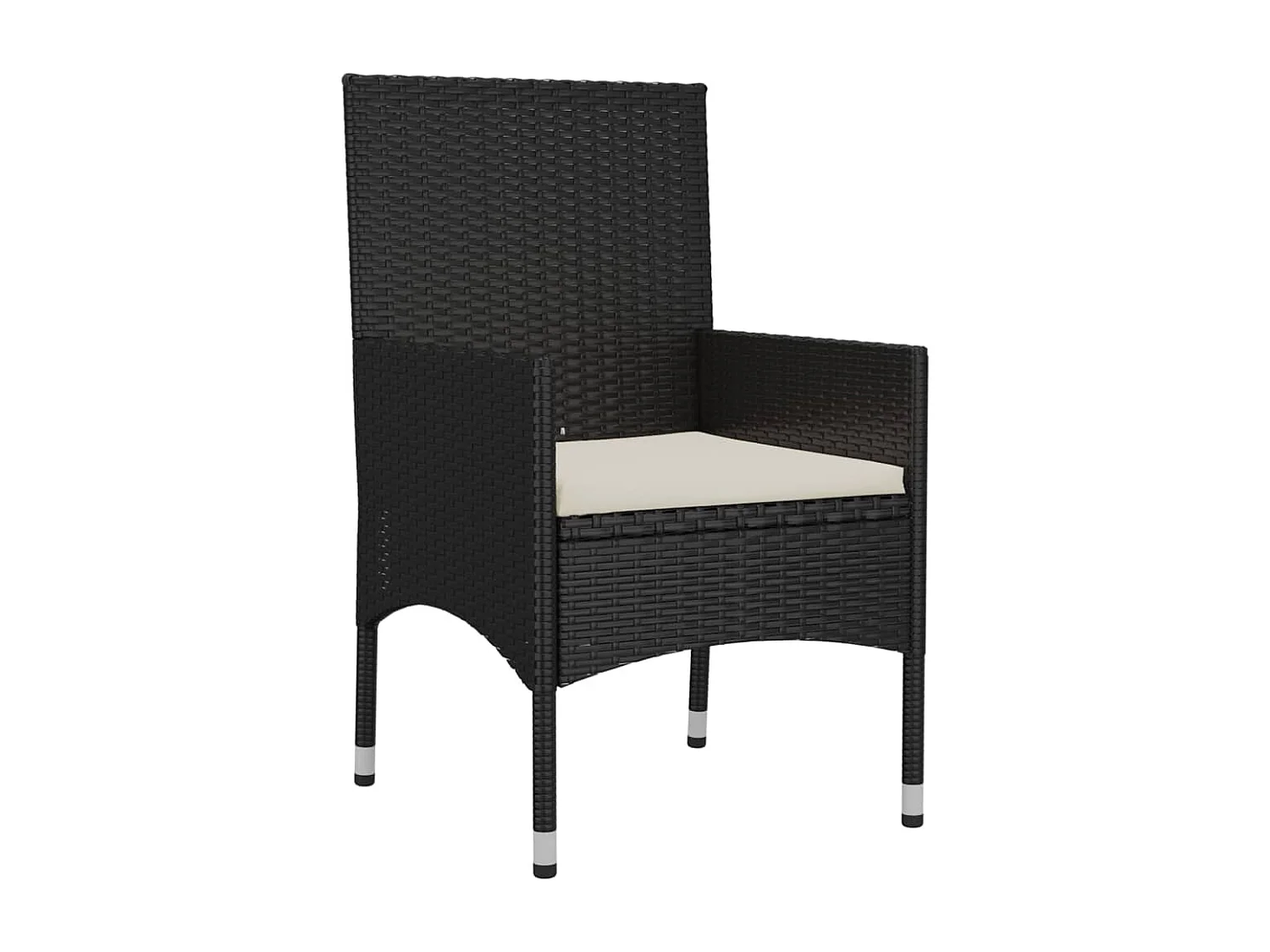 Salon de jardin 4 pcs avec coussins Noir Résine tressée