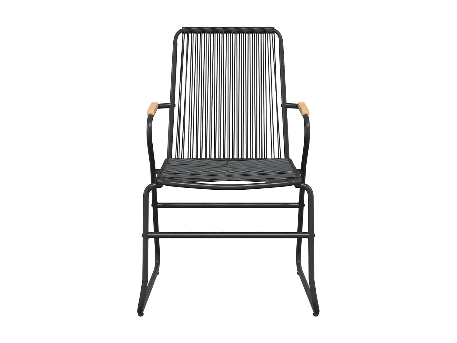 Ensemble à manger de jardin 3 pcs noir rotin PVC