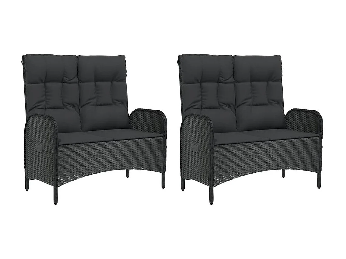 Ensemble à manger de jardin coussins 5pcs Noir Résine tressée