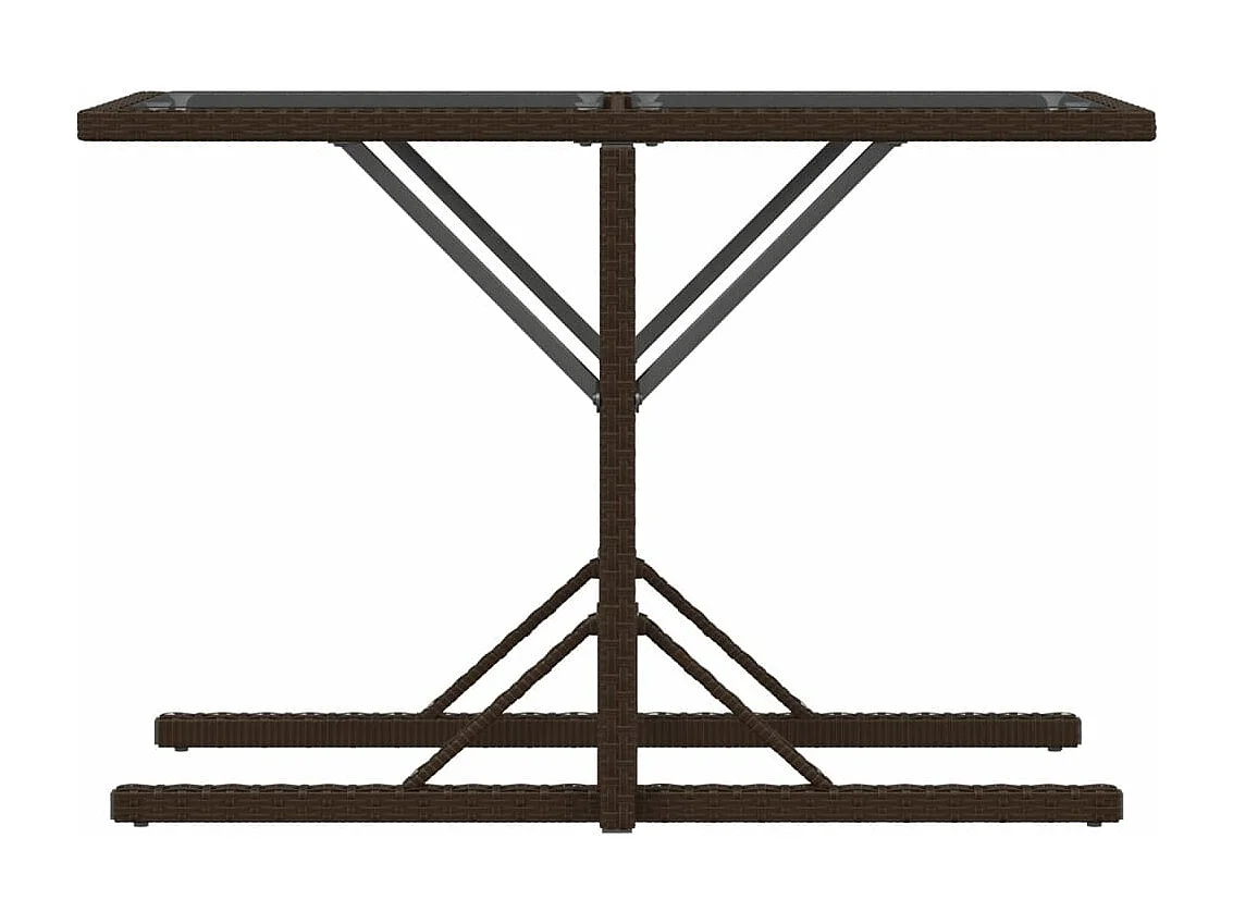 Ensemble de bistro 3 pcs avec coussins marron résine tressée