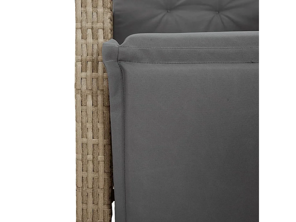 Ensemble à manger de jardin avec coussins 5pcs Beige poly rotin