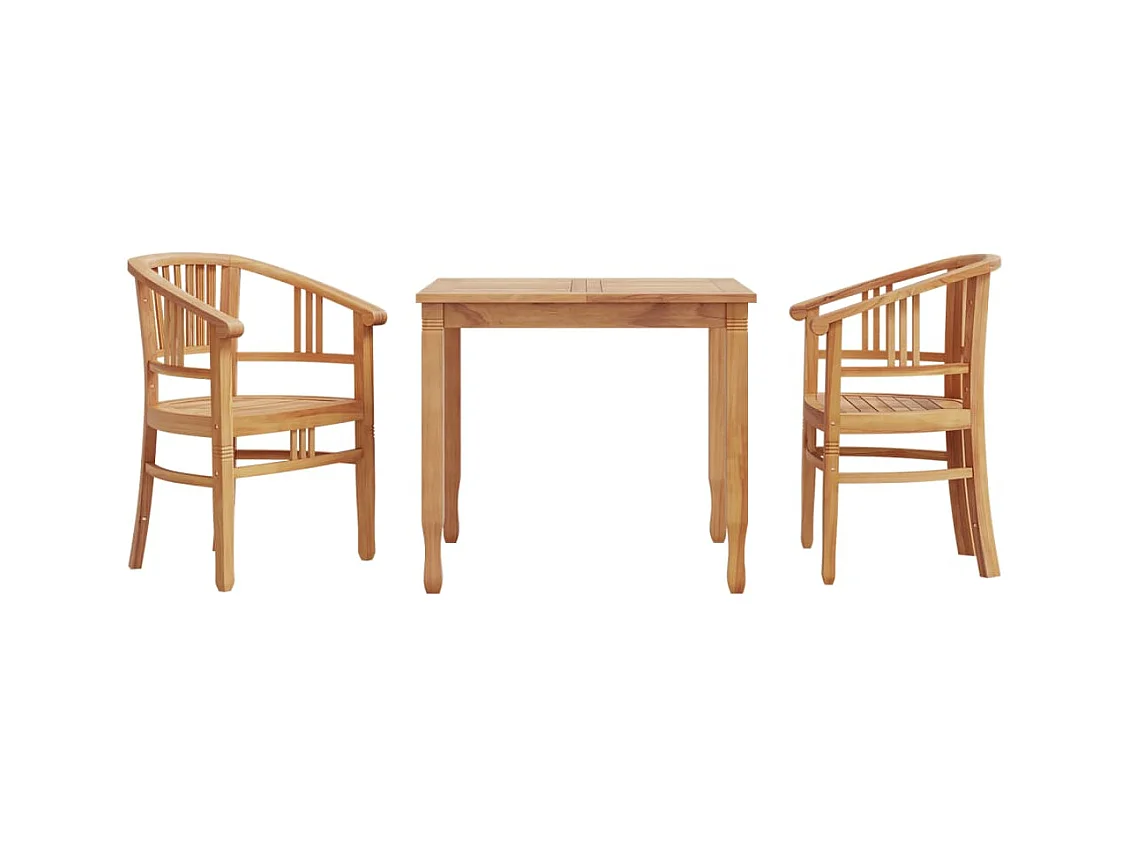 Ensemble à manger de jardin 3 pcs Bois de teck massif