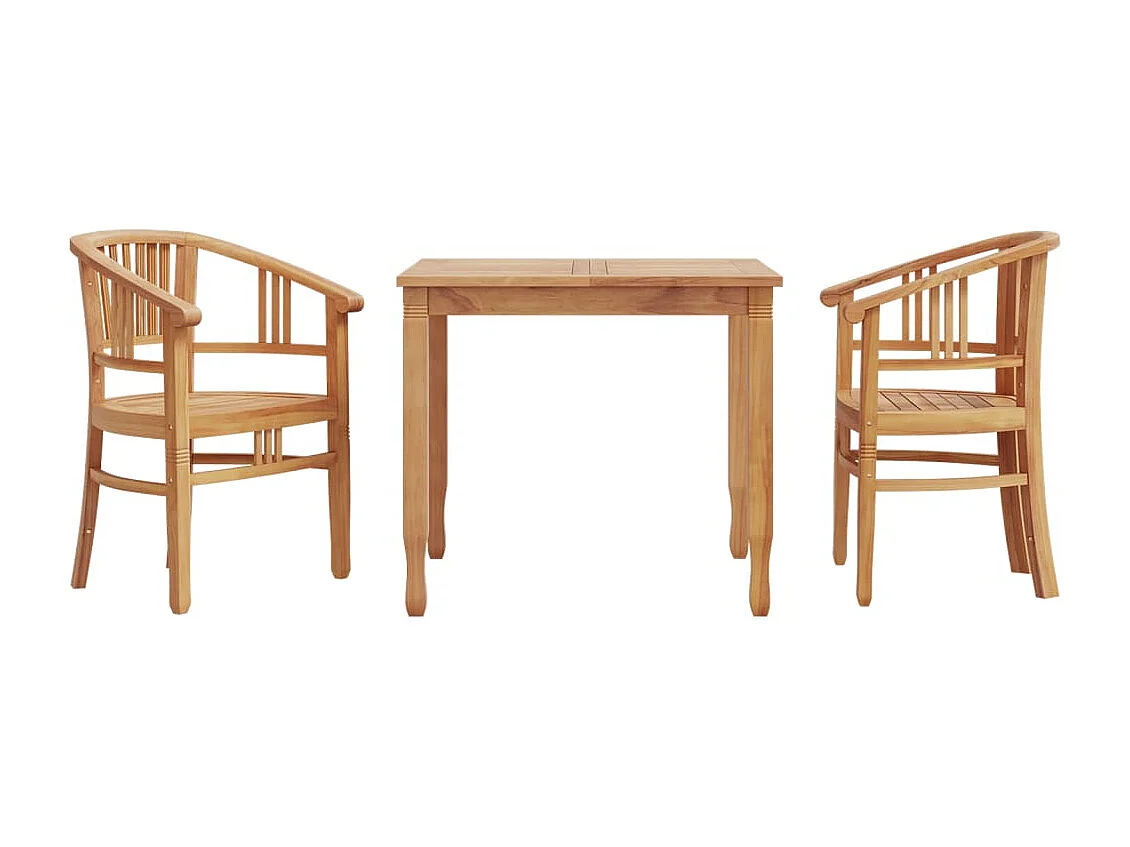 Ensemble à manger de jardin 3 pcs Bois de teck massif