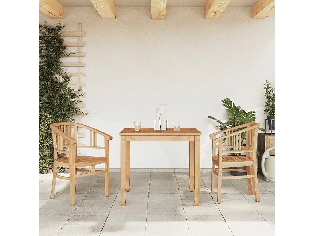 Ensemble à manger de jardin 3 pcs Bois de teck massif