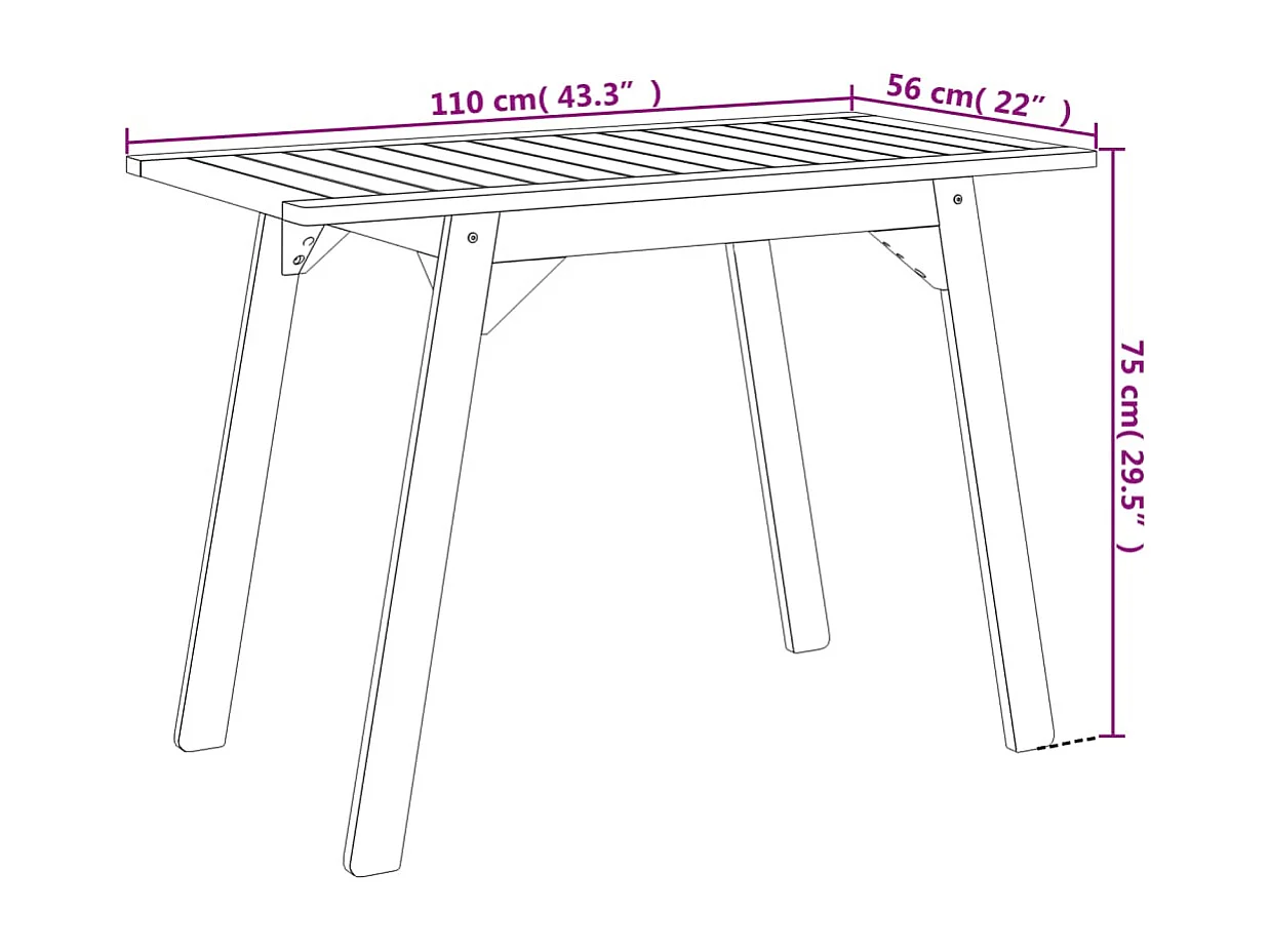 Ensemble à manger de jardin 3 pcs Bois d'acacia solide
