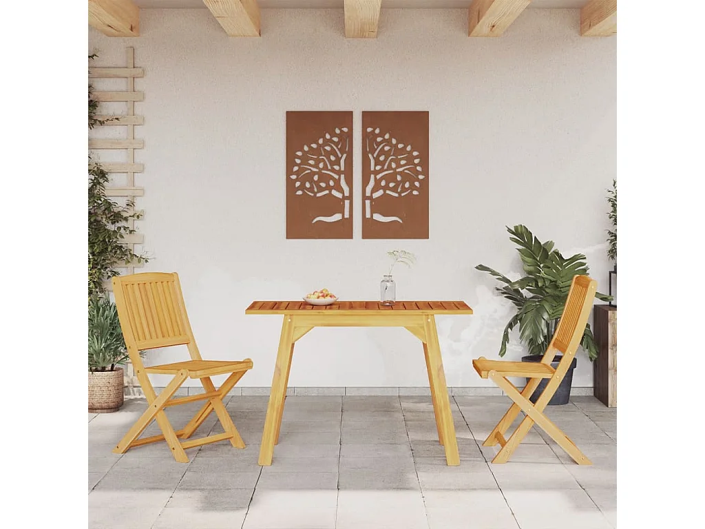 Ensemble à manger de jardin 3 pcs Bois d'acacia solide