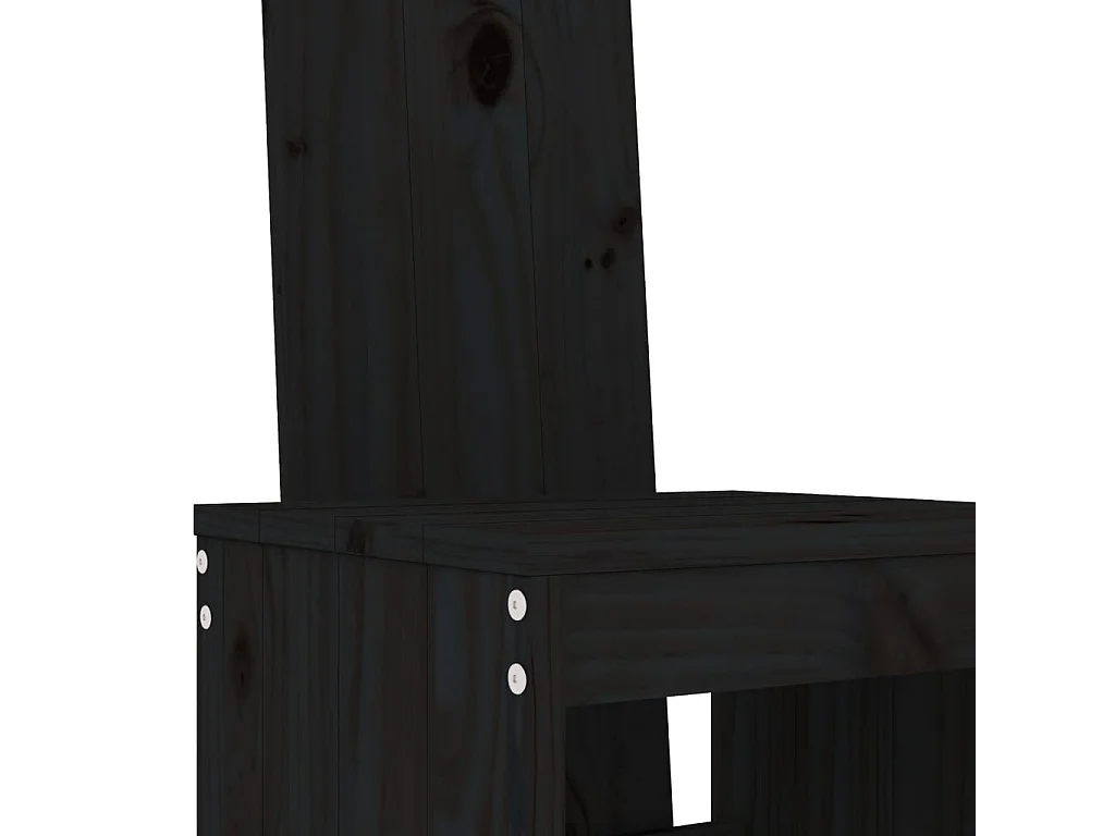 Ensemble de bar de jardin 5 pcs noir bois de pin massif