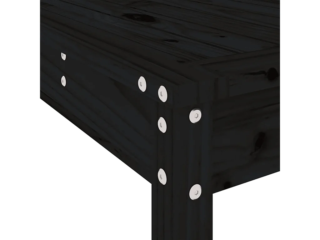 Ensemble de bar de jardin 5 pcs noir bois de pin massif