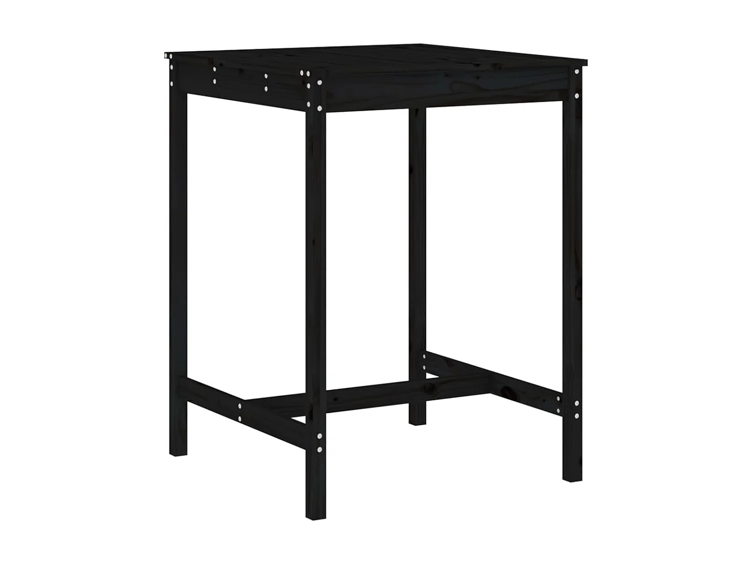 Ensemble de bar de jardin 5 pcs noir bois de pin massif
