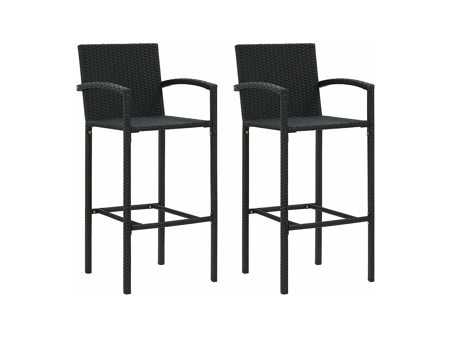 Ensemble de bar de jardin 3 pcs Résine tressée Noir