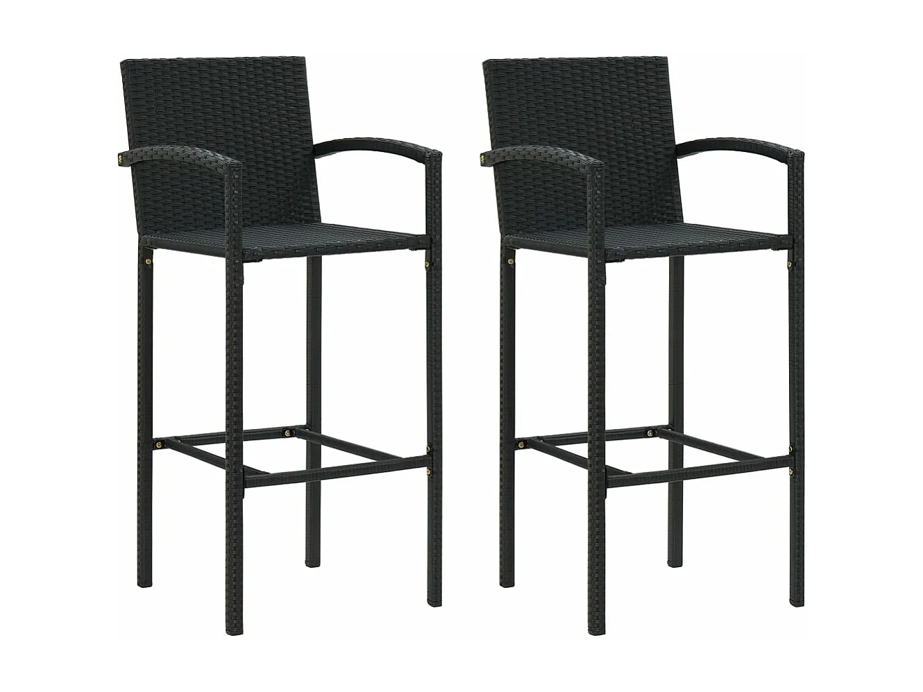 Ensemble de bar de jardin 3 pcs Résine tressée Noir