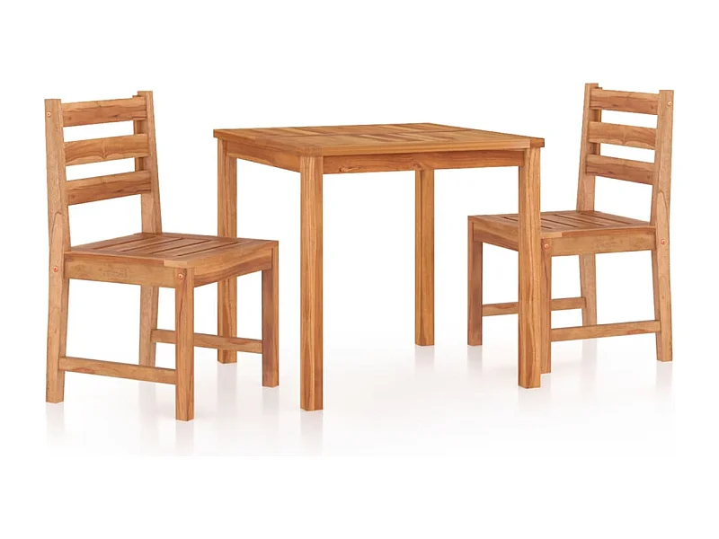 Ensemble à manger de jardin 3 pcs Bois de teck massif