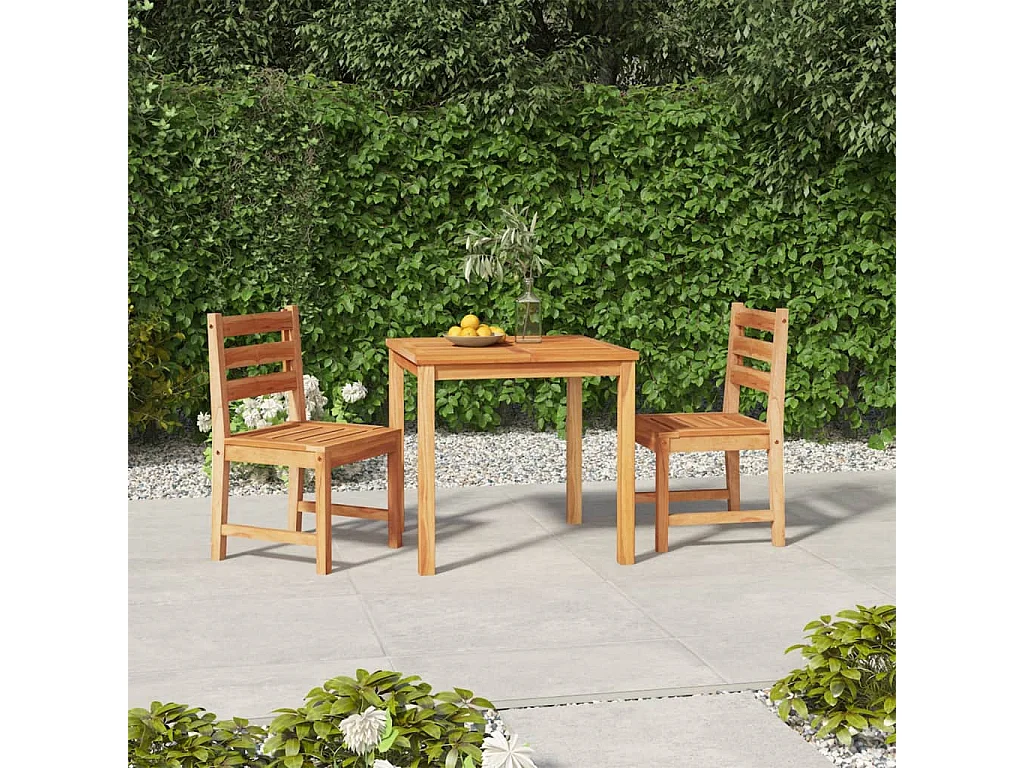 Ensemble à manger de jardin 3 pcs Bois de teck massif