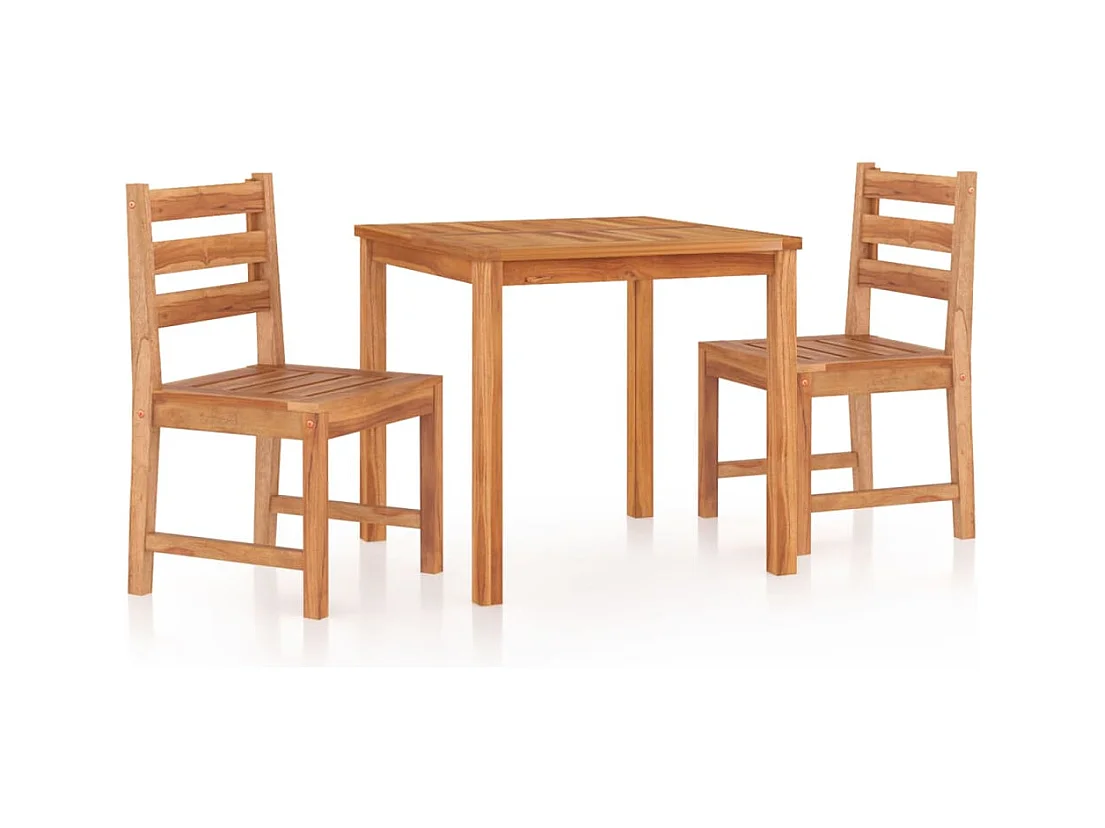 Ensemble à manger de jardin 3 pcs Bois de teck massif