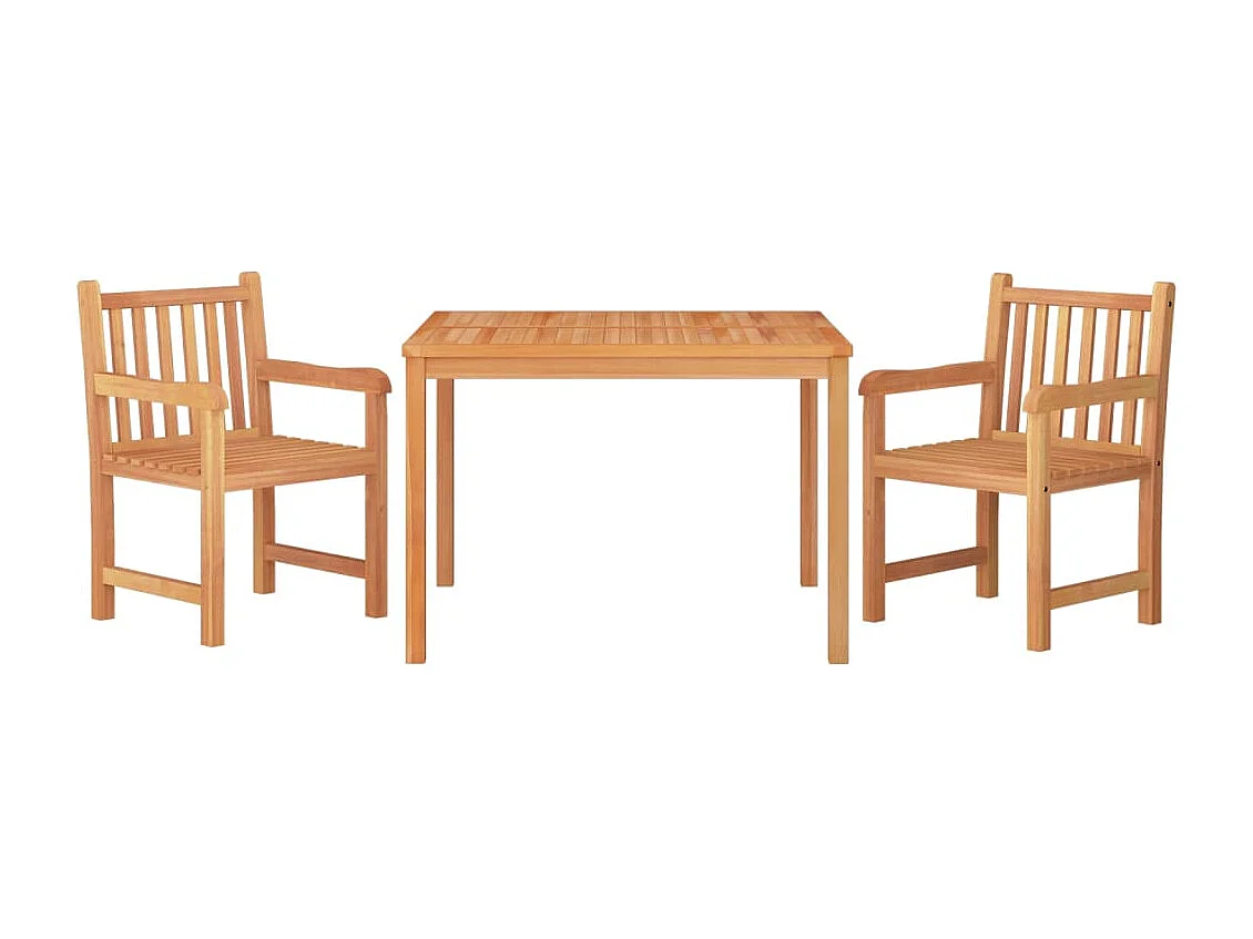 Ensemble à manger de jardin 3 pcs Bois de teck massif
