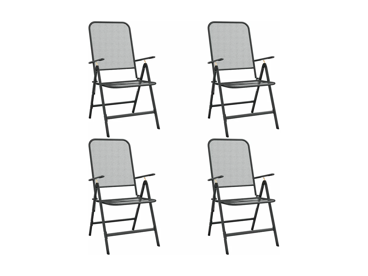 Ensemble à manger de jardin 5 pcs anthracite métal maille