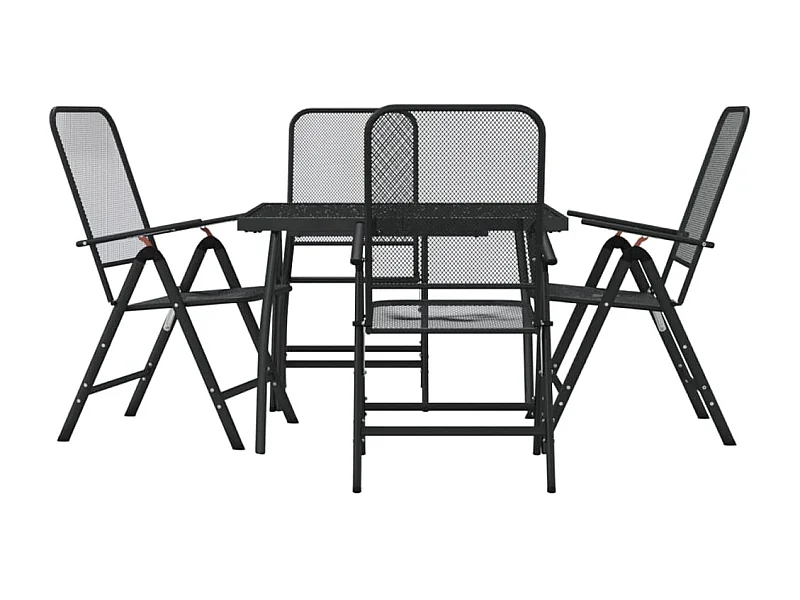 Ensemble à manger de jardin 5 pcs anthracite métal maille