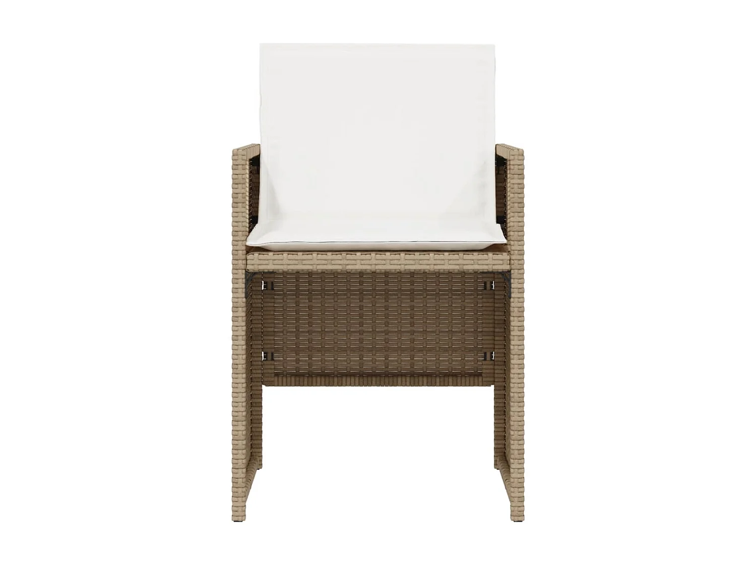 Ensemble de bistro 3 pcs avec coussins beige résine tressée