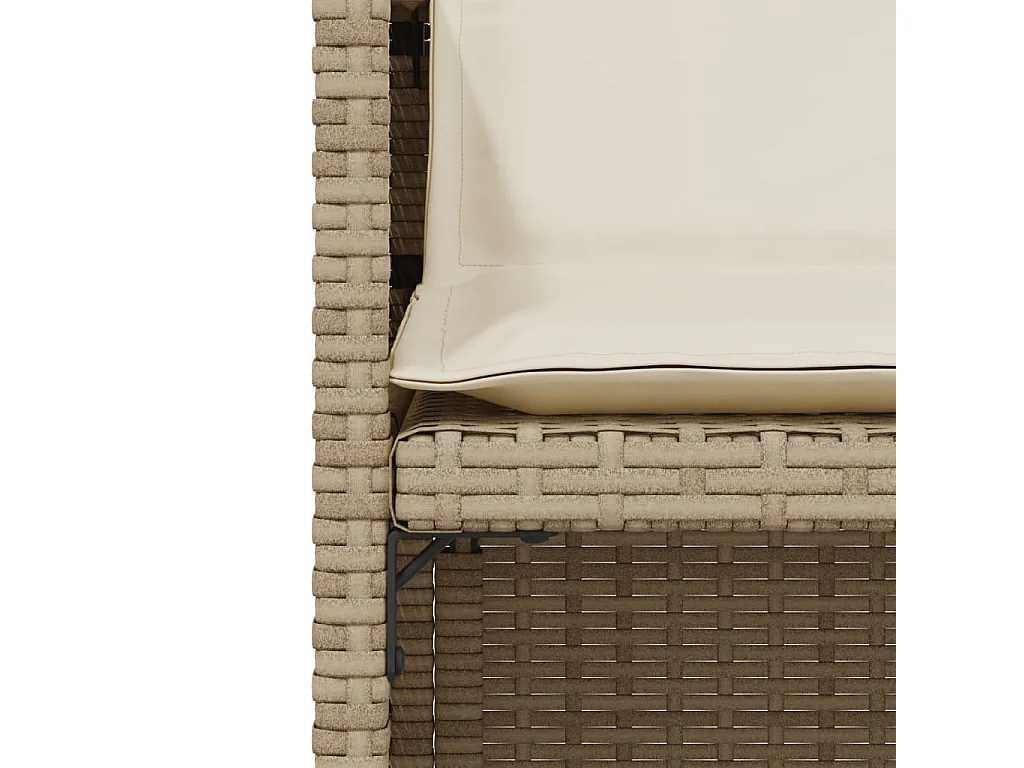 Ensemble de bistro 3 pcs avec coussins beige résine tressée
