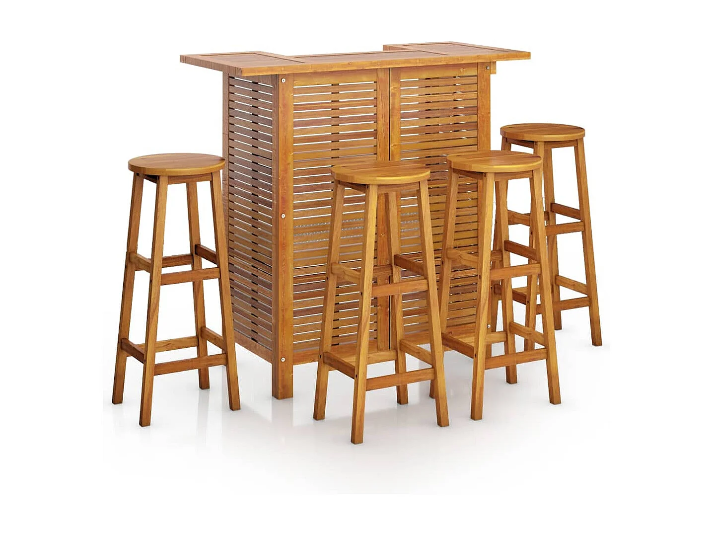 Ensemble de bar de jardin 5 pcs Bois d'acacia solide 2