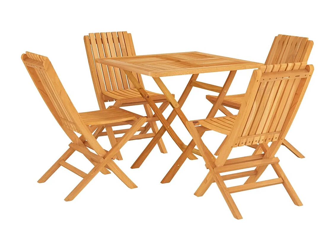 Ensemble à manger de jardin 5 pcs Bois de teck massif