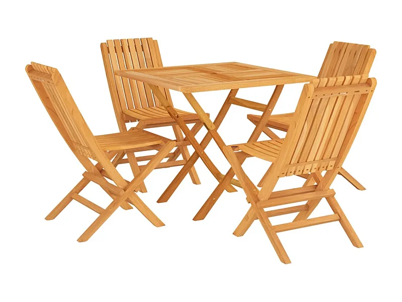 Ensemble à manger de jardin 5 pcs Bois de teck massif