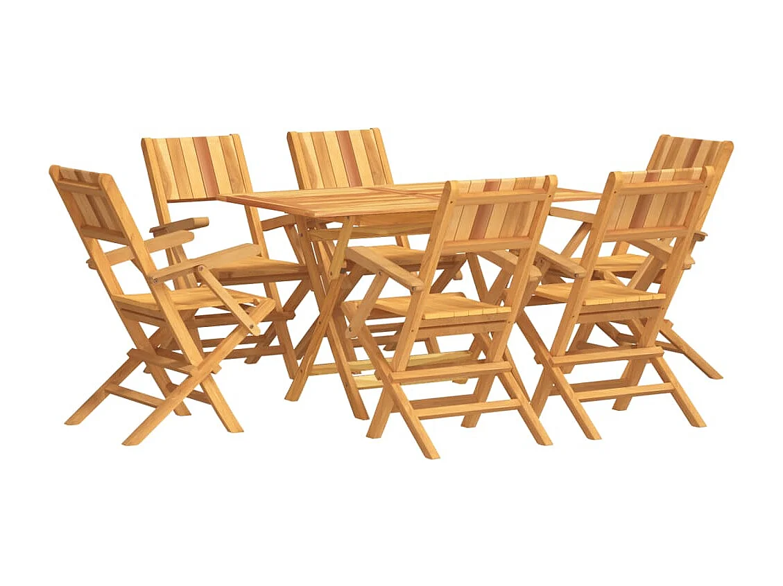 Ensemble à manger de jardin 7 pcs Bois de teck solide
