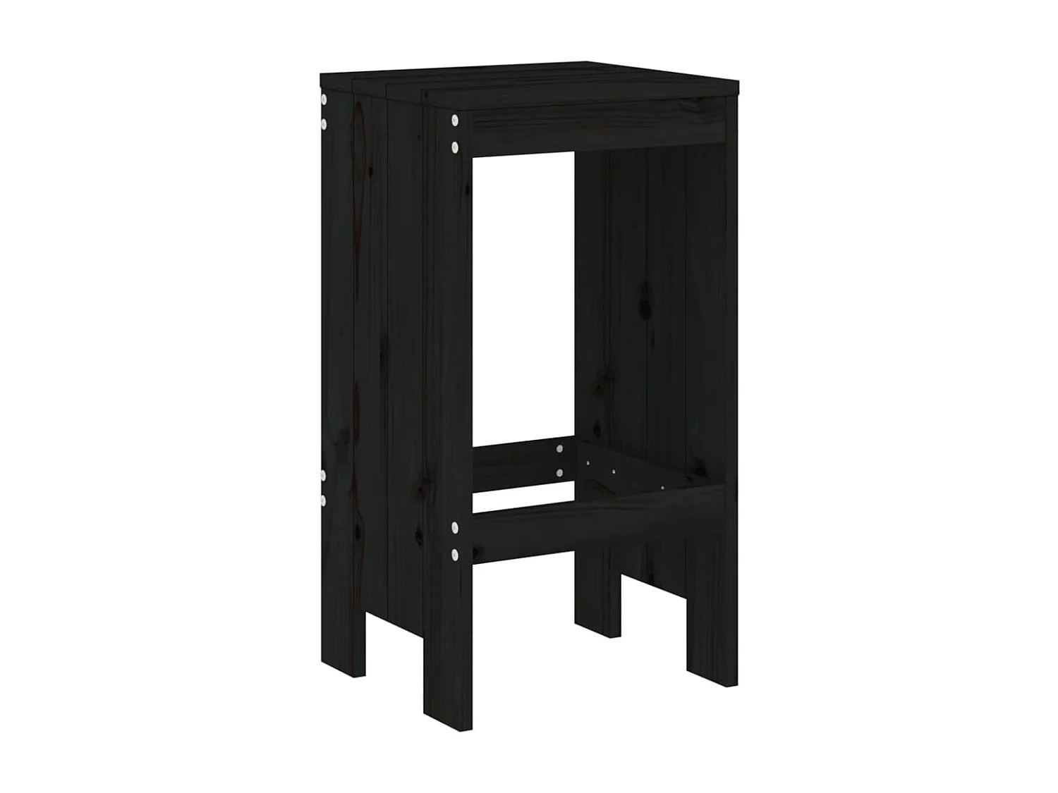 Ensemble de bar de jardin 3 pcs noir bois de pin massif