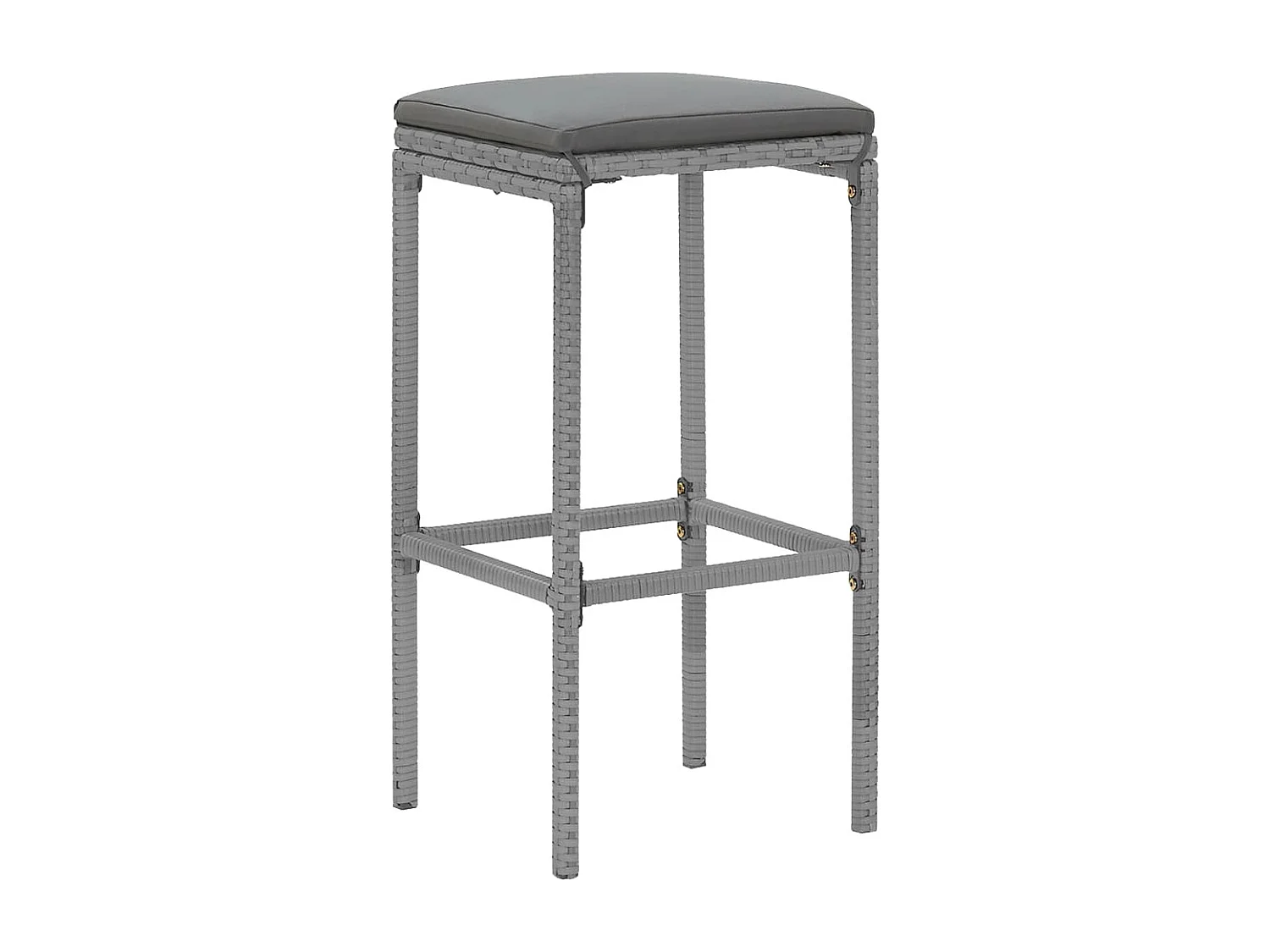 Ensemble de bar de jardin 9 pcs avec coussins gris poly rotin