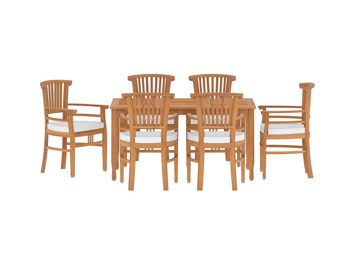 Ensemble à manger de jardin 7 pcs Bois de teck solide