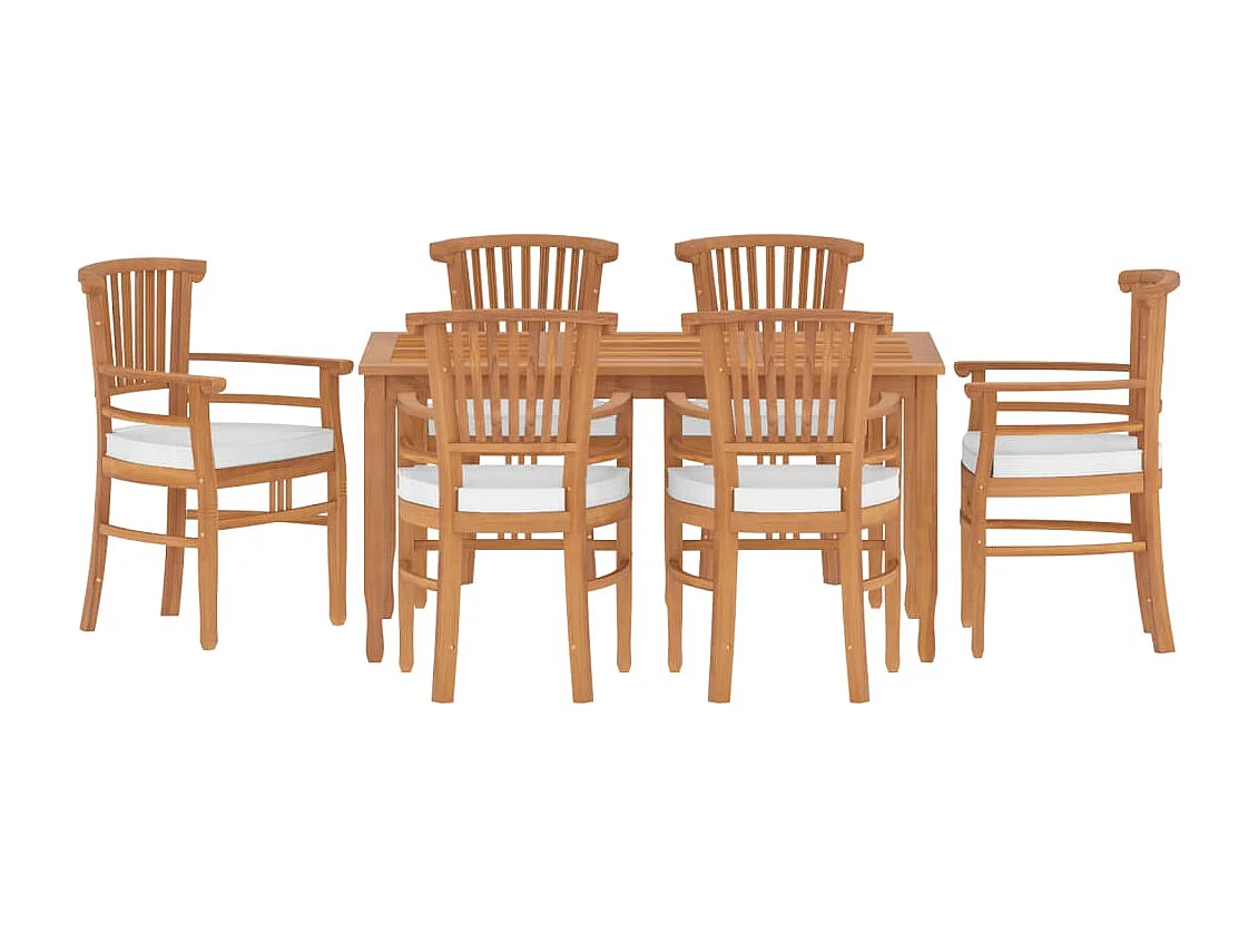 Ensemble à manger de jardin 7 pcs Bois de teck solide