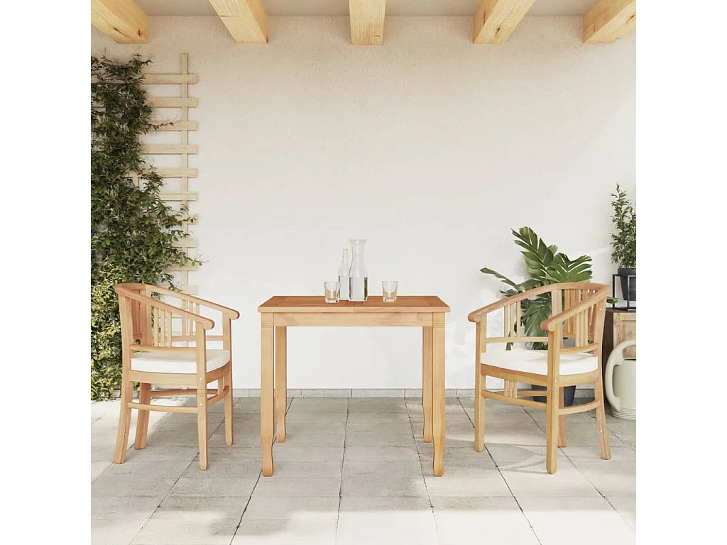 Ensemble à manger de jardin 3 pcs Bois de teck massif