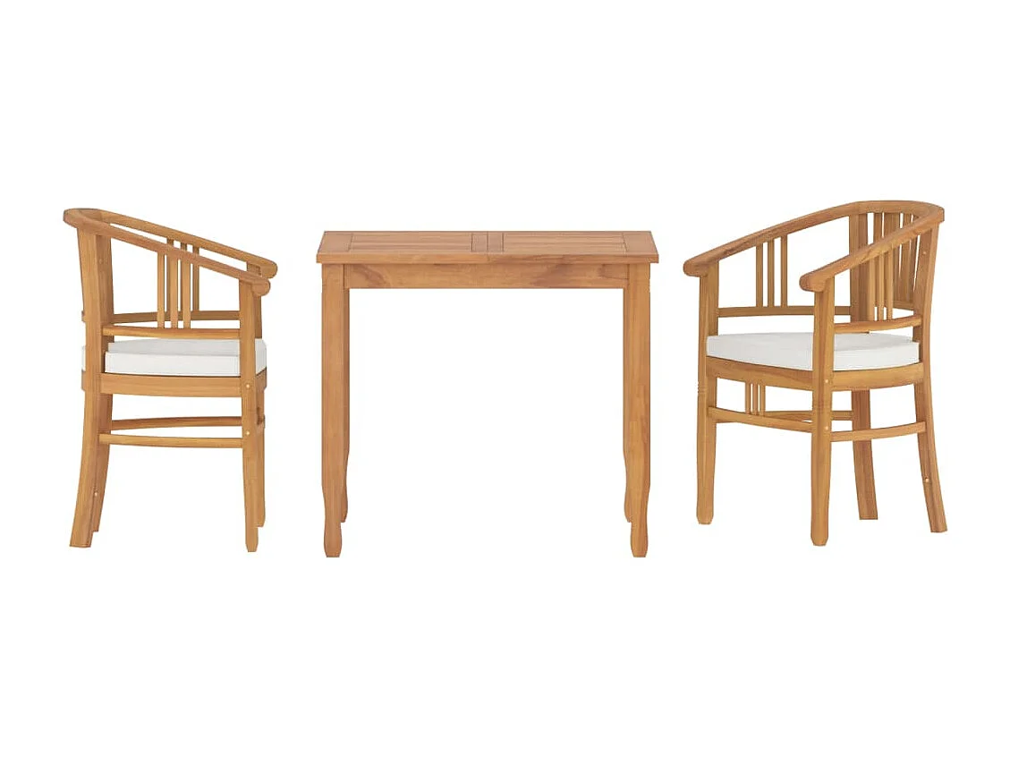 Ensemble à manger de jardin 3 pcs Bois de teck massif