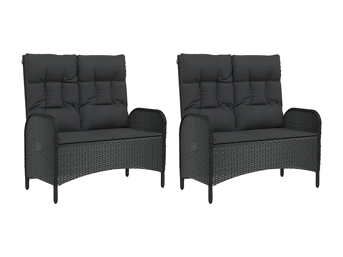 Ensemble à manger de jardin coussins 5pcs Noir Résine tressée