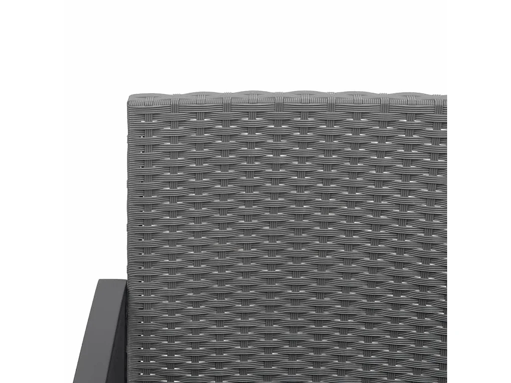 Ensemble à manger de jardin coussins 3 pcs gris foncé rotin PP