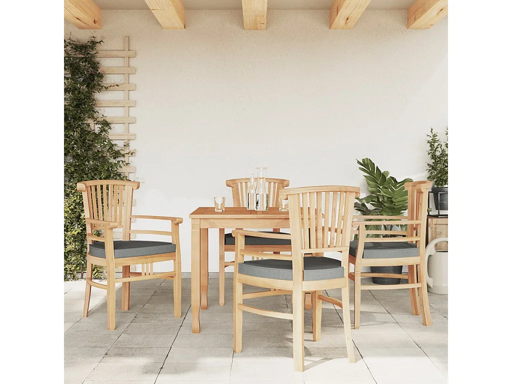Ensemble à manger de jardin 5 pcs Bois de teck massif