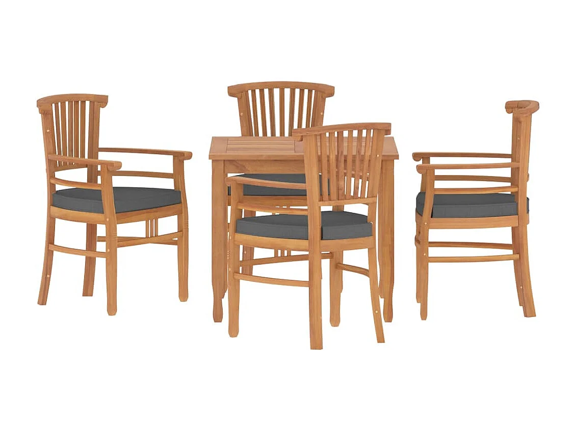 Ensemble à manger de jardin 5 pcs Bois de teck massif