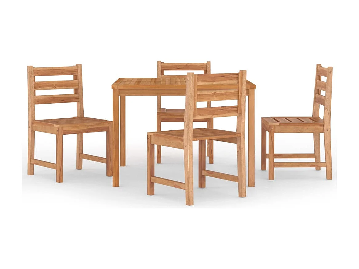 Ensemble à manger de jardin 5pcs Bois de teck massif