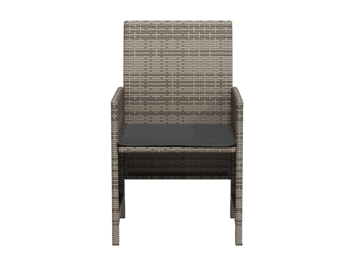 Ensemble de bistro 3 pcs avec coussins gris résine tressée