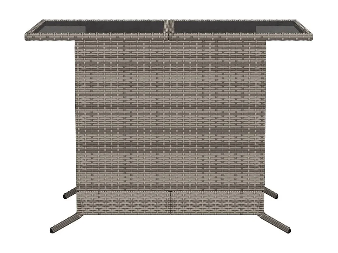 Ensemble de bistro 3 pcs avec coussins gris résine tressée