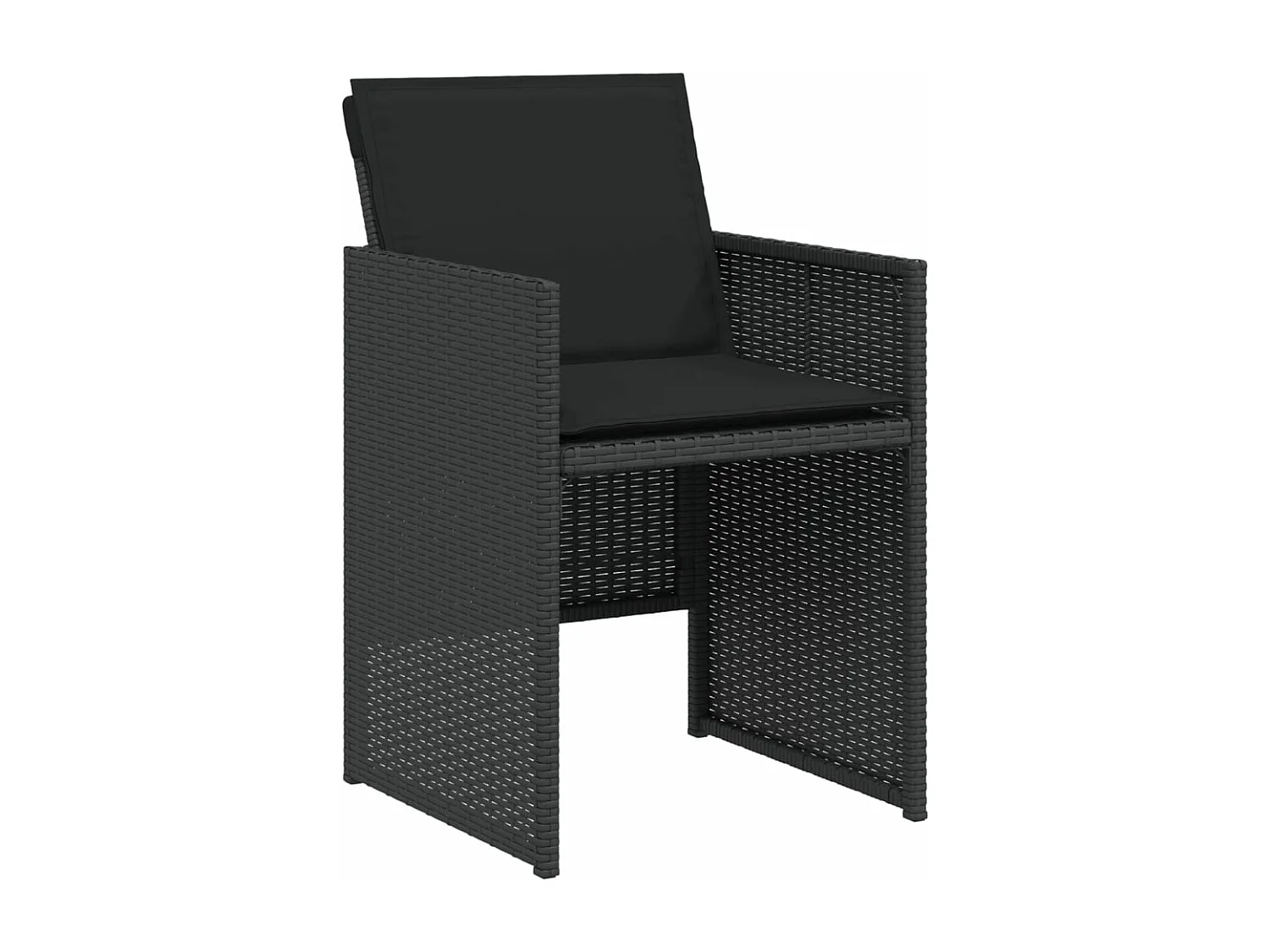 Ensemble de bistro 3 pcs avec coussins noir résine tressée